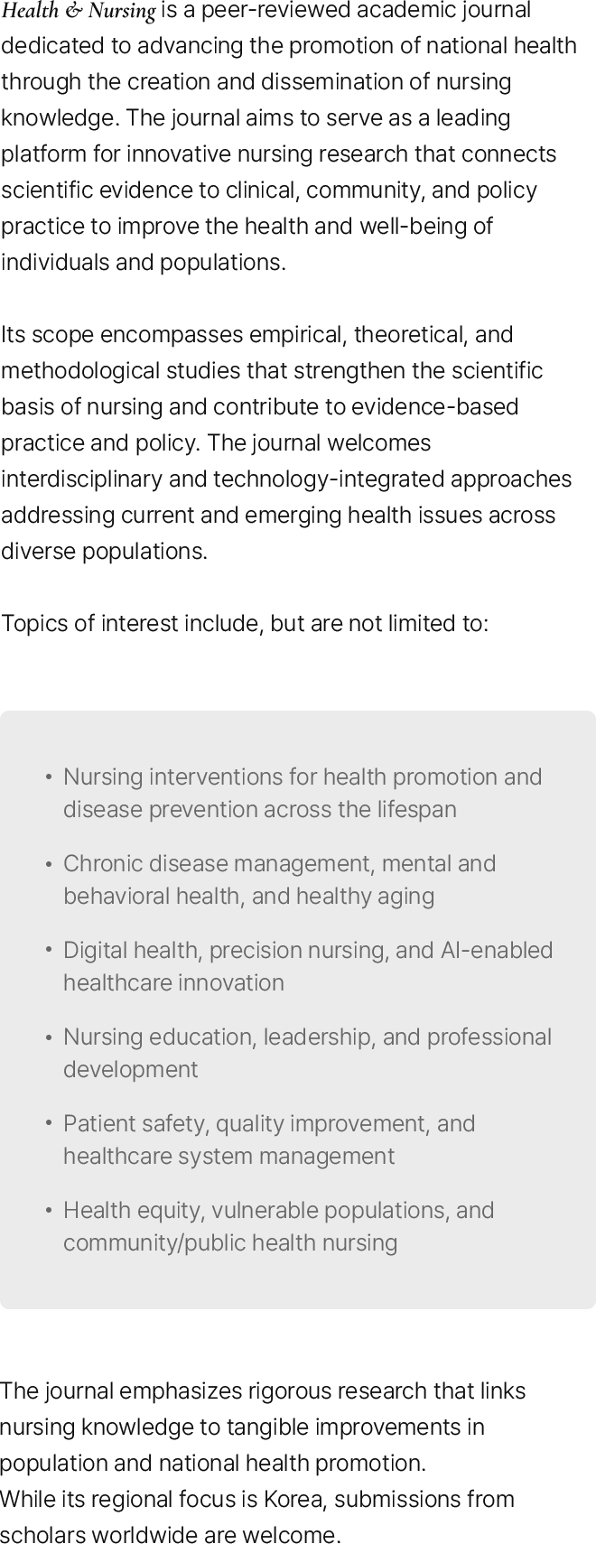AIMS & SCOPE